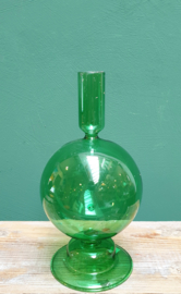 Glazen kandelaar Bol Groen 20 cm