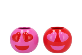 Smiley Pot Hearts  Set Fuchsia/Red M