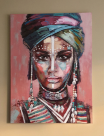 Handpainting Lady on canvas 90 x 120 cm