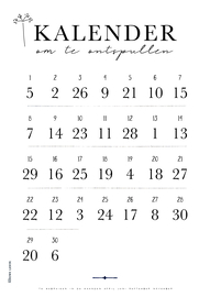 Kalender om te ontspullen