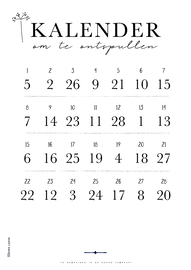 Kalender om te ontspullen