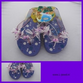 Gepimpte kinderteenslippers paars maat 26/27