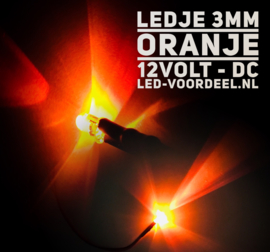LEDjes 3mm Oranje  12 Volt