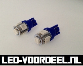 T10 - 5 SMD - BLAUW