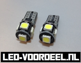 T10 W5W 5 smd LED - Canbus stadslicht - 1 setje