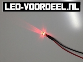 LEDjes 5mm Rood  12 Volt