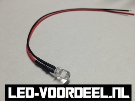 LEDjes 5mm Warm wit  12 Volt