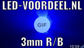 LED 3mm knipperled blauw-rood