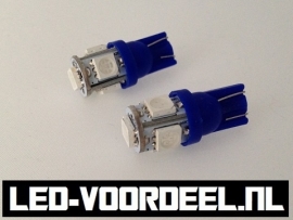 T10 - 5 SMD - BLAUW