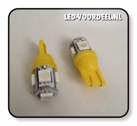 Knipperlicht - W5W - 5 Smd 5050 - Oranje