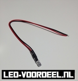 LEDjes 5mm Wit 12 Volt - 10 Stuks