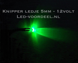 Knipper ledje 5mm Groen 12 Volt