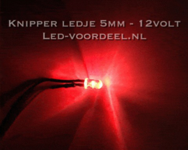 Knipper ledje 5mm Rood 12 Volt