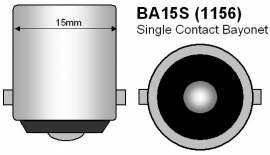 BA15S - P21W / 1156 - 13 SMD LED - Rood