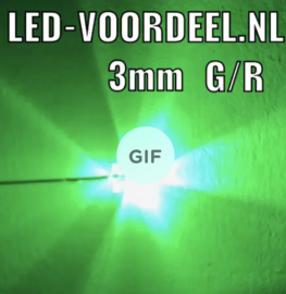 LED 3mm knipperled groen-rood
