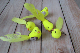 Vogeltjes 5 stuks geel
