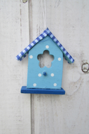 Vogelhuisje 8 cm, blauw