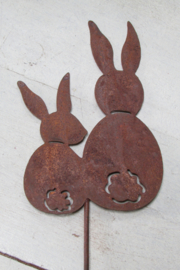 Konijntjes roest 14x9 cm