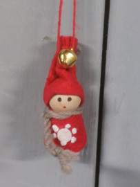 Gelukspoppetje rood 4 cm (nr18)