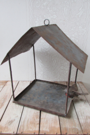 Vogelhuis voederhuis van metaal met vogeltje 30x30 cm