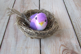 Vogeltje met nestje lila