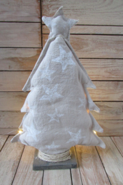 Kerstboom van stof met verlichting 