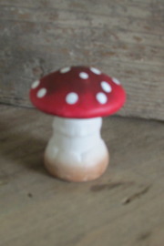 Paddenstoel rood/wit 6 cm (P28)