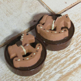 Theelichtje paard (2 stuks) 6 cm doorsnee(nr55)