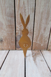 Haasje roest 14,5 cm hoog