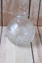 Glazen vaasje helder met decor (W150)