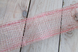 Lint oud-roze 4 cm breed, per meter