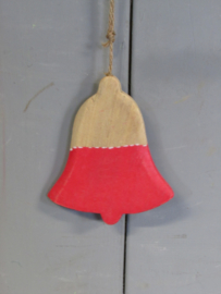 Kerstklok rood/naturel (nr14)