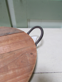 Dienblad van hout met metalen handvaten 49x29 cm