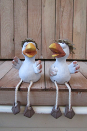 Vogel met hoedje bungelbeentje( per 2)(BB81)