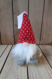 Kerstkabouter rood/wit 16 cm