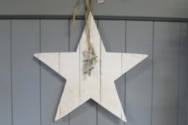 Ster van hout  white-wash 50 cm (nr12)