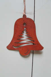 Kerstklok rusty met kerstboom