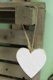 Hart van hout 7 cm (krijtverf wit)