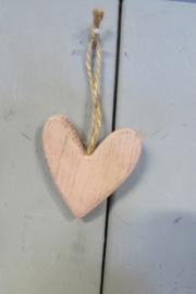 Hartje hout roze 4,5 cm