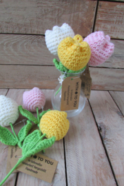 Tulpje gehaakt geel per stuk (S11)