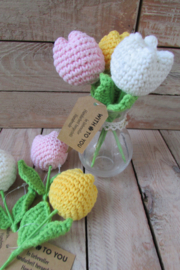 Tulpje gehaakt roze (S11)