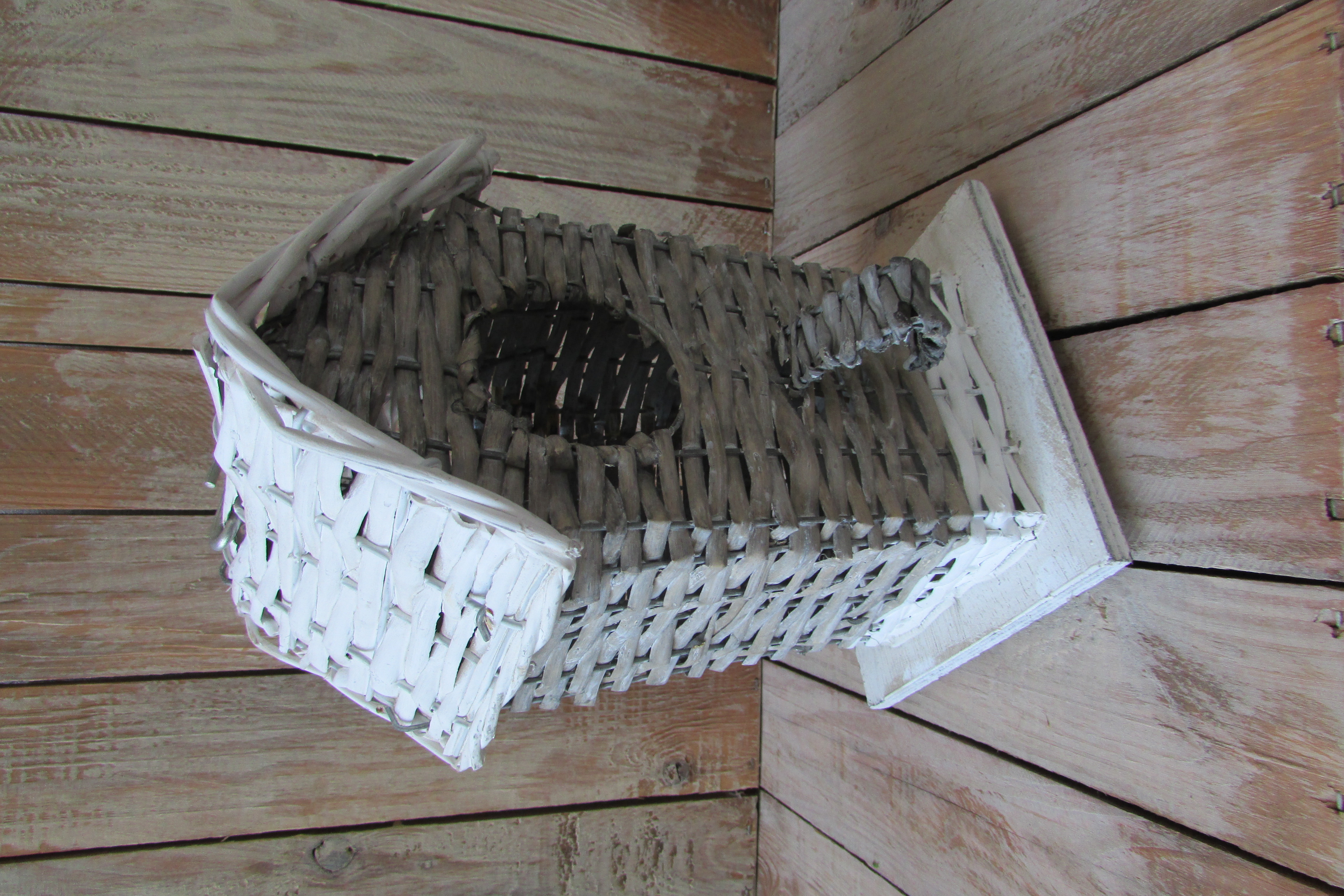 Vogelhuisje wit naturel 23 cm