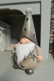 Kerstman windlicht 17,5 cm (nr39)