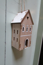 Huisje van hout 9,5x4,5x3,5cm (W5)