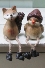 Herfst bungelbeentjes vosje en vogeltje (BB22)