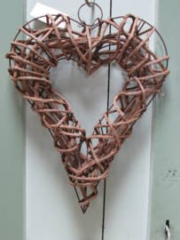 Hart van twijgen (met metalen ring) 30 cm