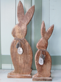Hazen van hout 62,5 en 47,5 cm hoog (per2)