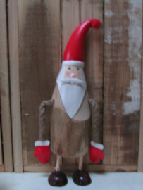 Kerstman hout/metaal 30 cm hoog (nr2)