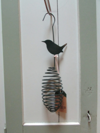 Vogel voederveer groen met vogel van Esschert Design 35 cm