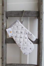Ovenwant hartjes grijs  Clayre & Eef